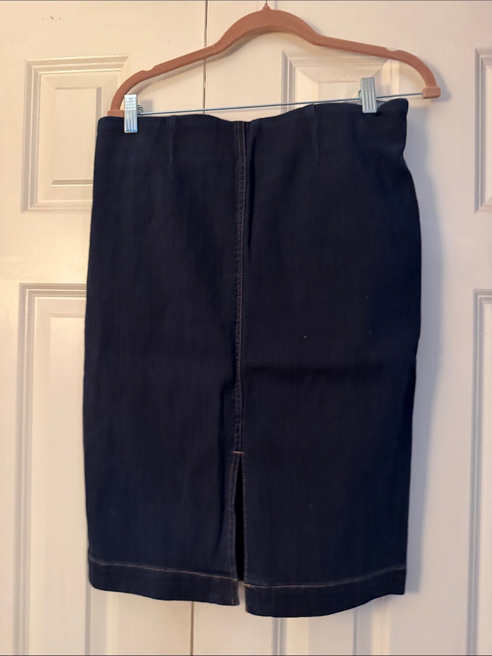 LOFT Dark Navy Denim Pencil Skirt